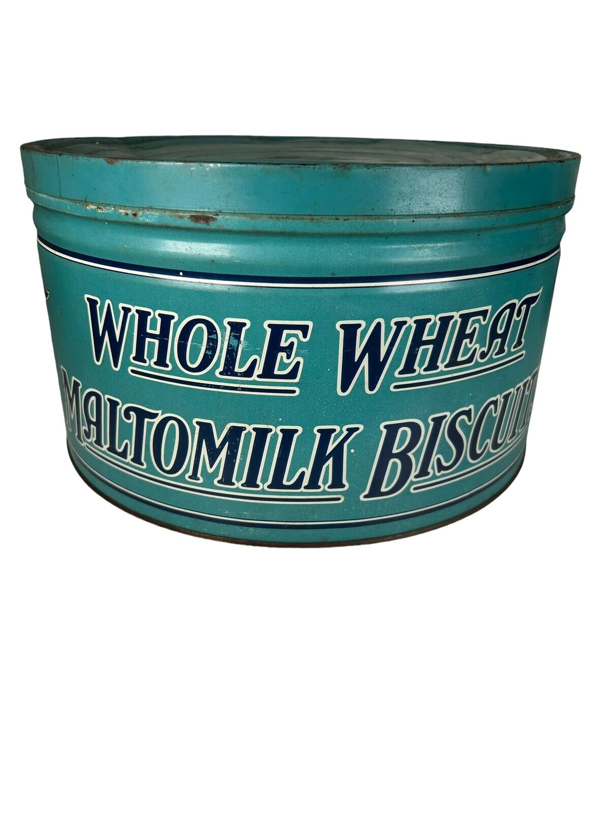 Vintage Whole Wheat Maltomilk Biscuits Pennant Tin 1940’s MCM Cincinnati,Ohio