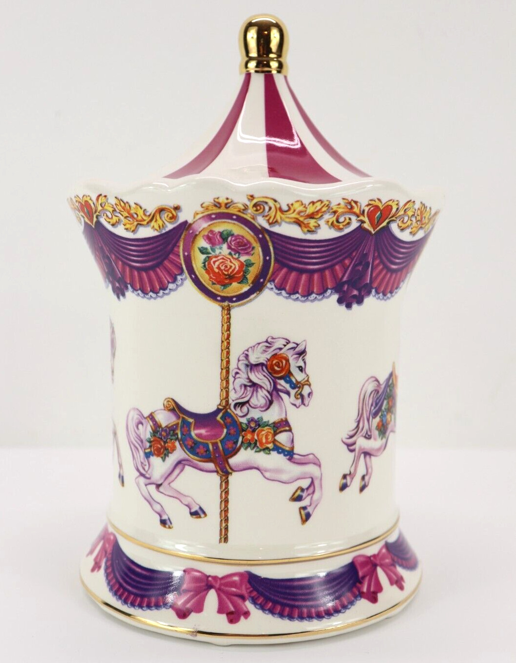 A Teleflora Gift Musical Merry Go Round Ceramic Working
