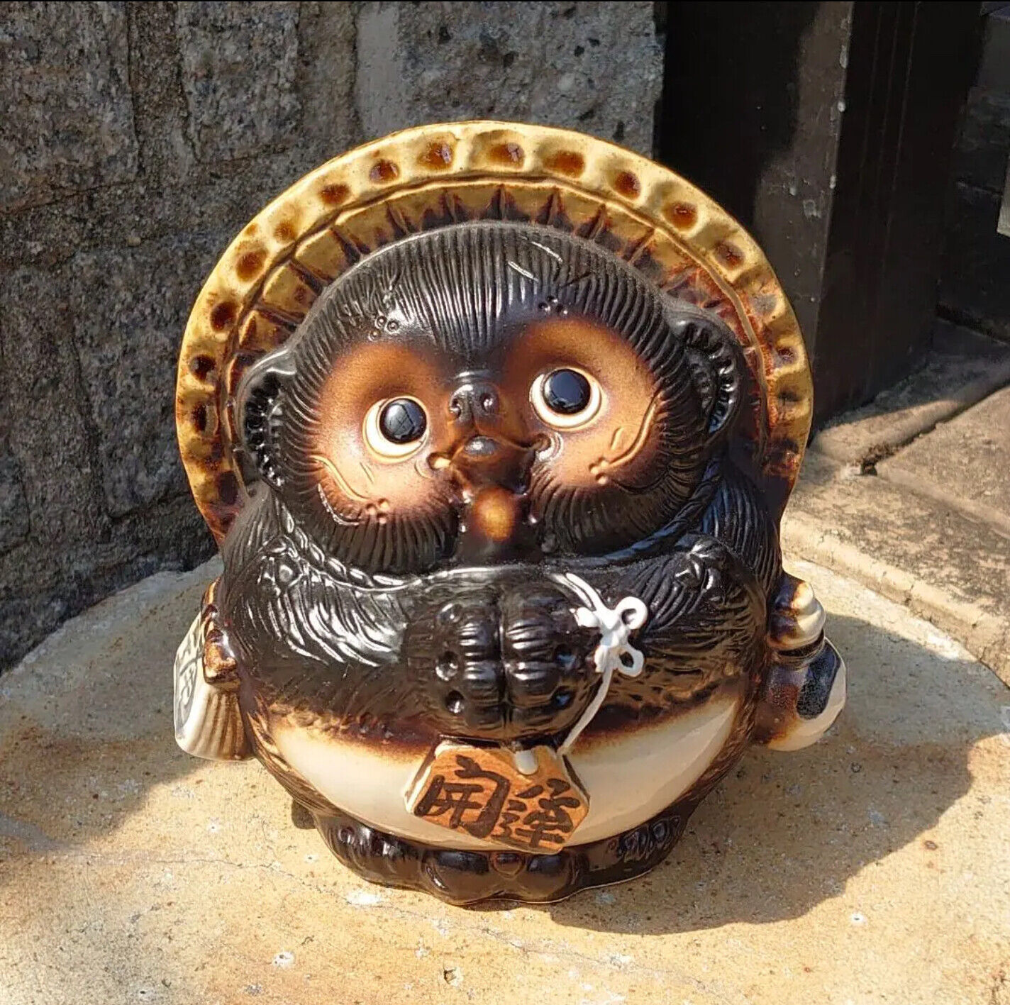 pottery raccoon dog Shigaraki ware Tanuki figurine lucky charm ceramic tanuki 1