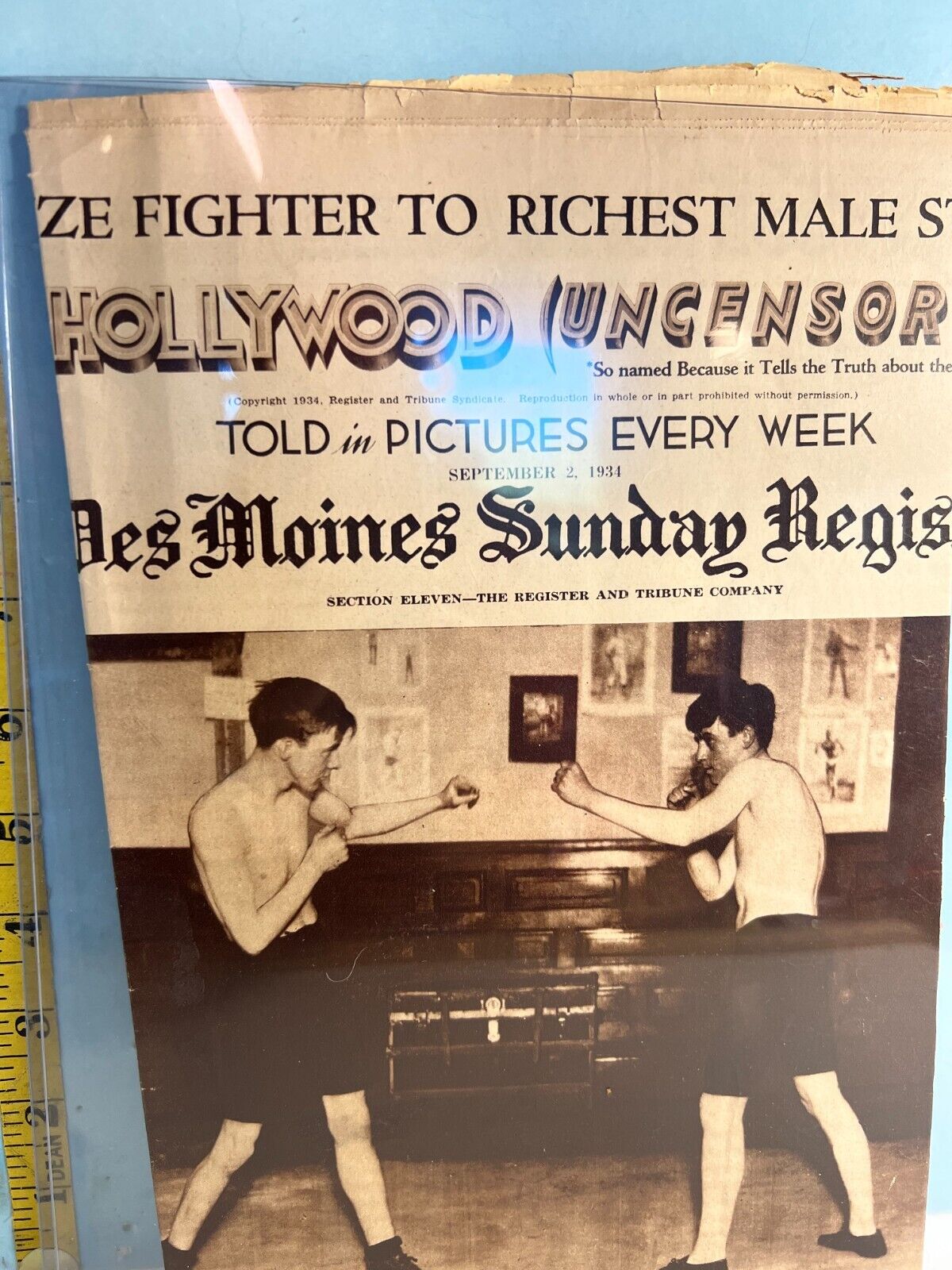 1934 Des Moines Sunday Register Featuring Harold Lloyd