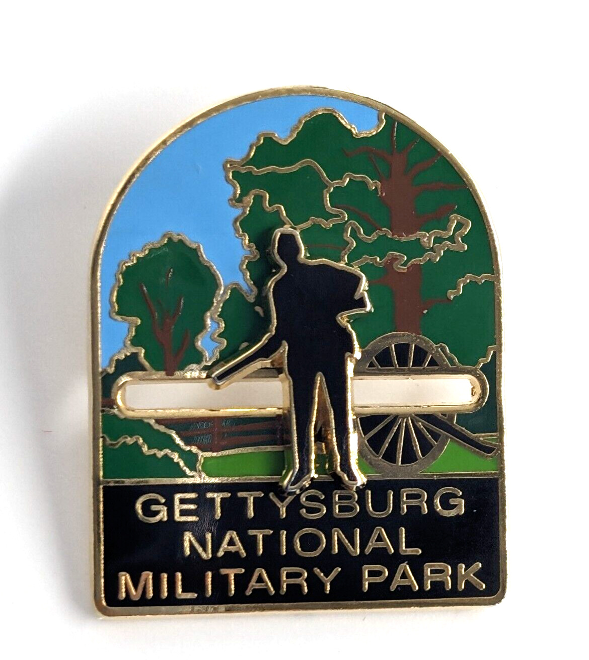 Gettysburg National Military Park PA Canon Movable Soldier Enamel Pin Souvenir