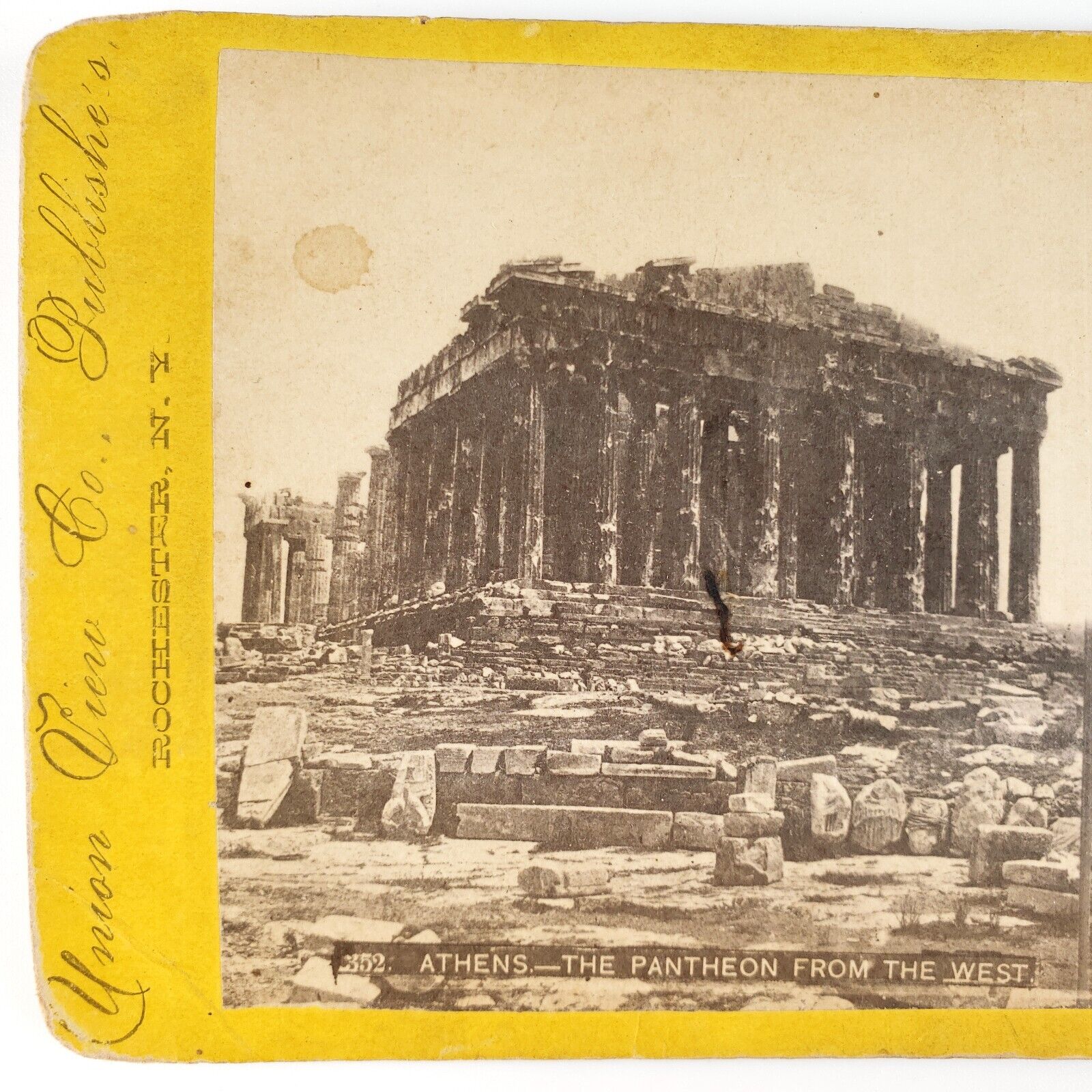 Athens Greece Acropolis Parthenon Stereoview c1875 Charles Warren Woodward H531