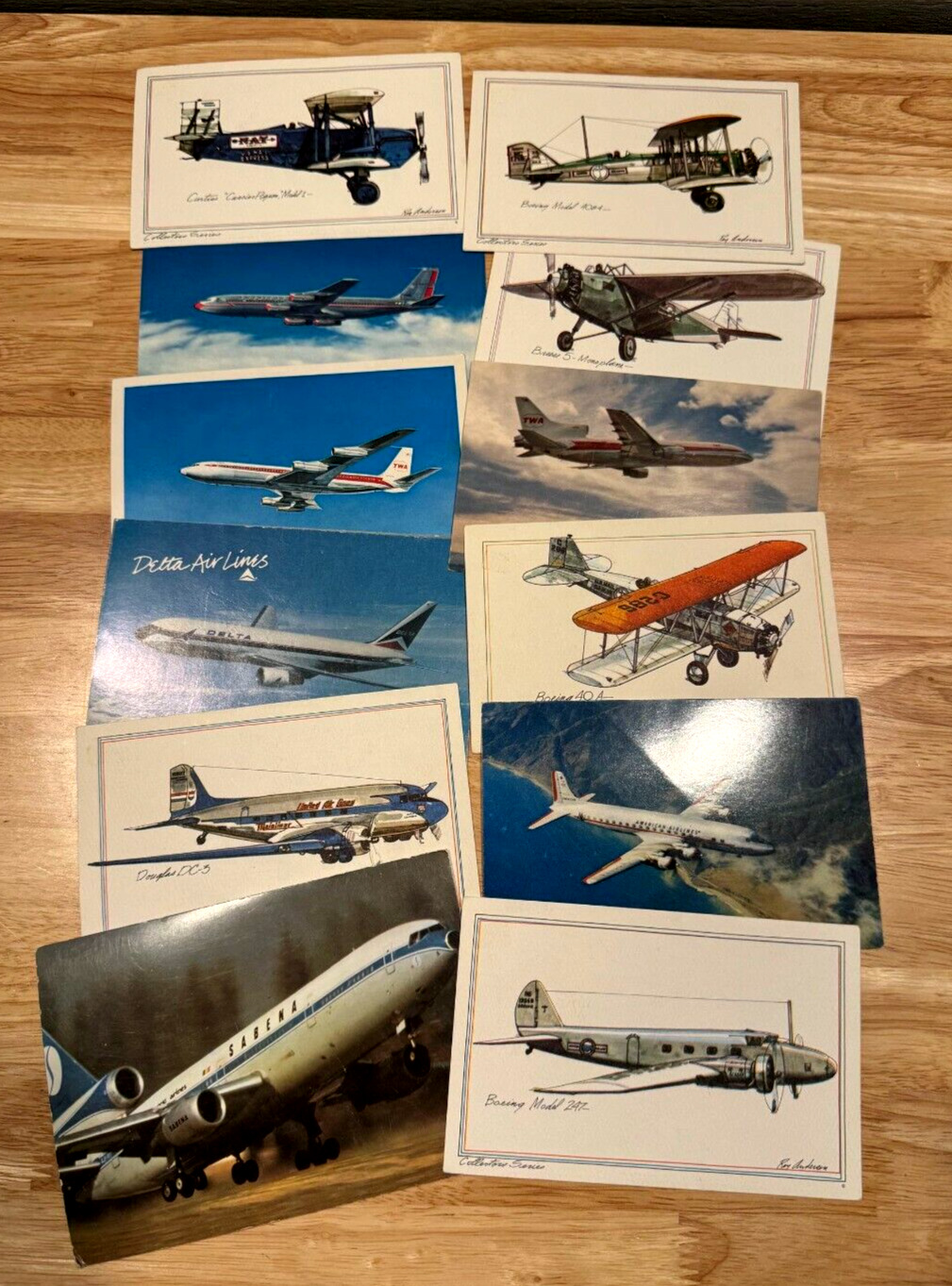 Lot of 12 Vintage AVIATION AIRPLANES Postcards Unused Except for One  *