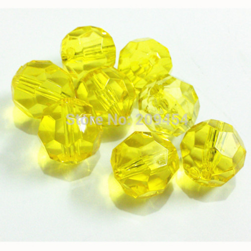 6mm/8mm/10mm/12mm/14mm/16mm/18mm/20mm Transparent Acrylic Big-Faceted Beads
