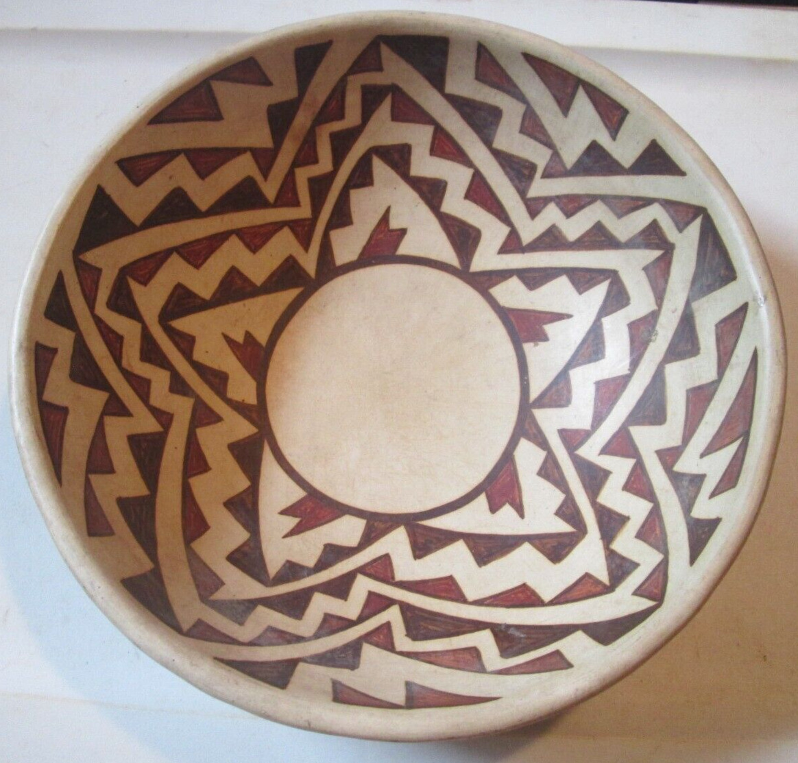 Vintage MAYBE Native American Indian POTTERY Bowl Unsigned NICE PATTERN
