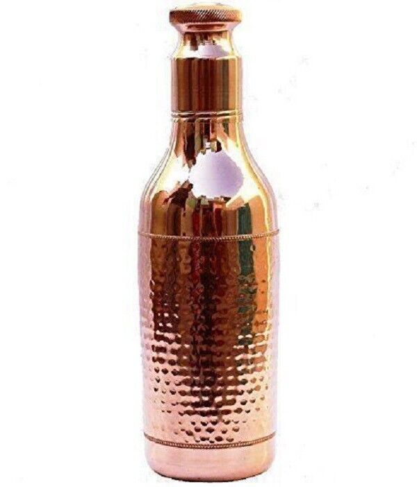 100% Pure Copper Water Bottle 1.5 Liter Ayurvedic Health Benefits Unique Design