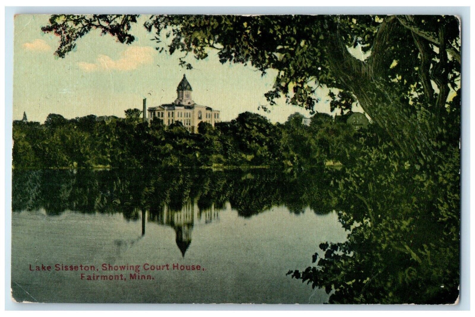 1910 Lake Sisseton Showing Court House Exterior Fairmont Minnesota MN Postcard