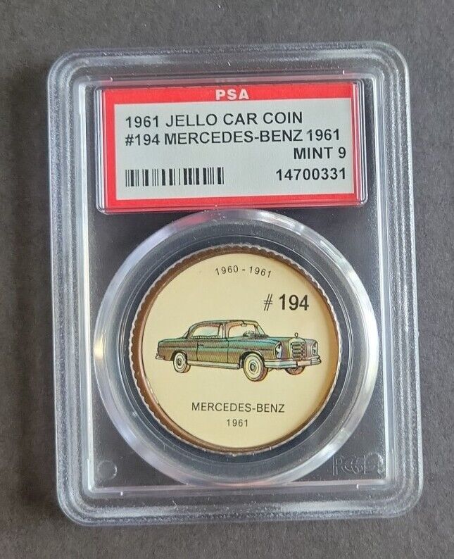 Mercedes-Benz 1961 Jello Car Coins '61 #194 PSA 9 Mint (POP 1 NONE HIGHER) Rare