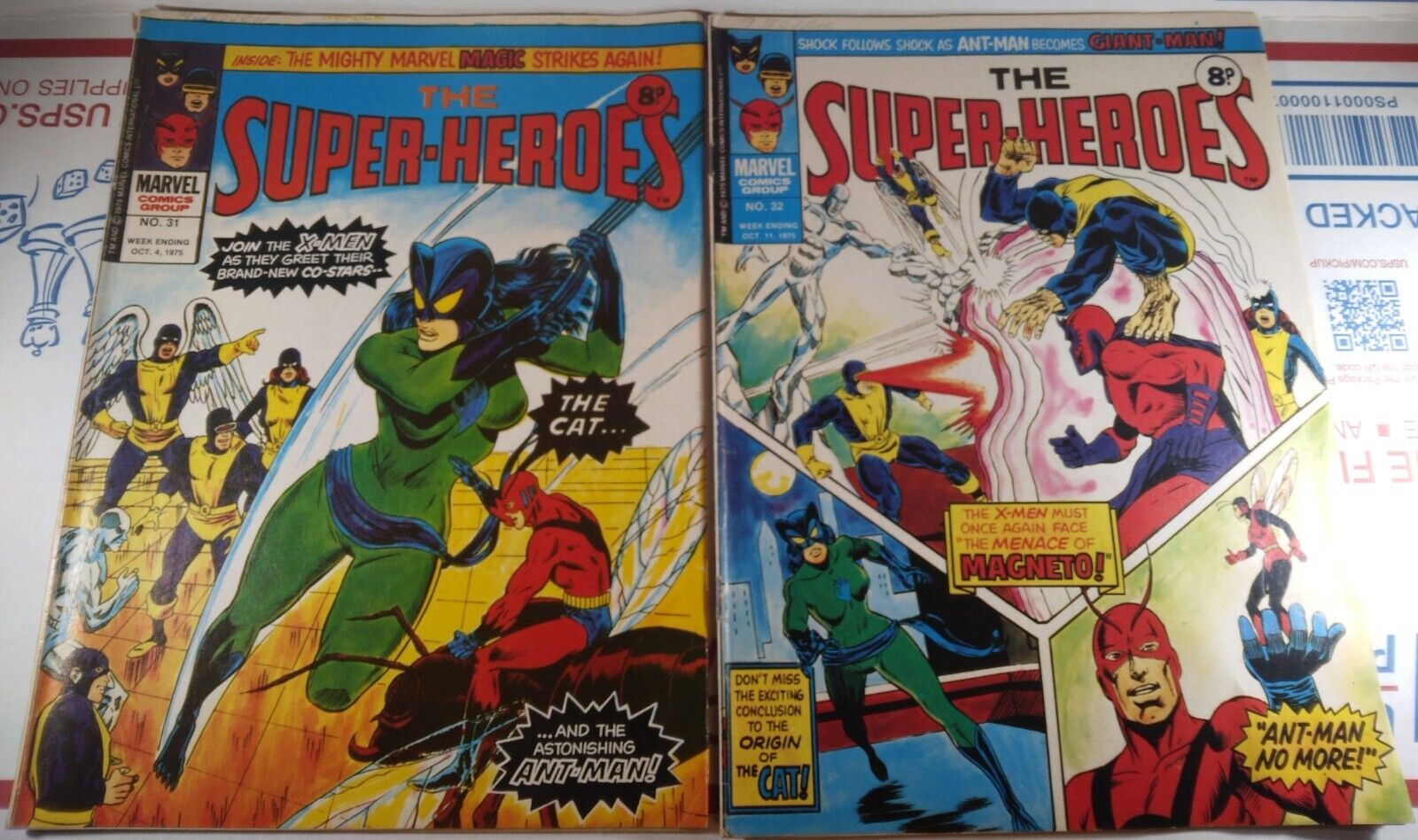 🔴🔥 THE SUPER-HEROES #31 #32 MARVEL UK 1975 🔑 THE CAT #1 TALES TO ASTONISH #49