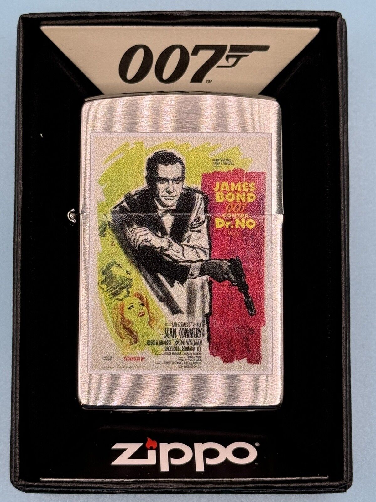James Bond 007 Dr. No Poster Chrome Zippo Lighter NEW In Box Rare
