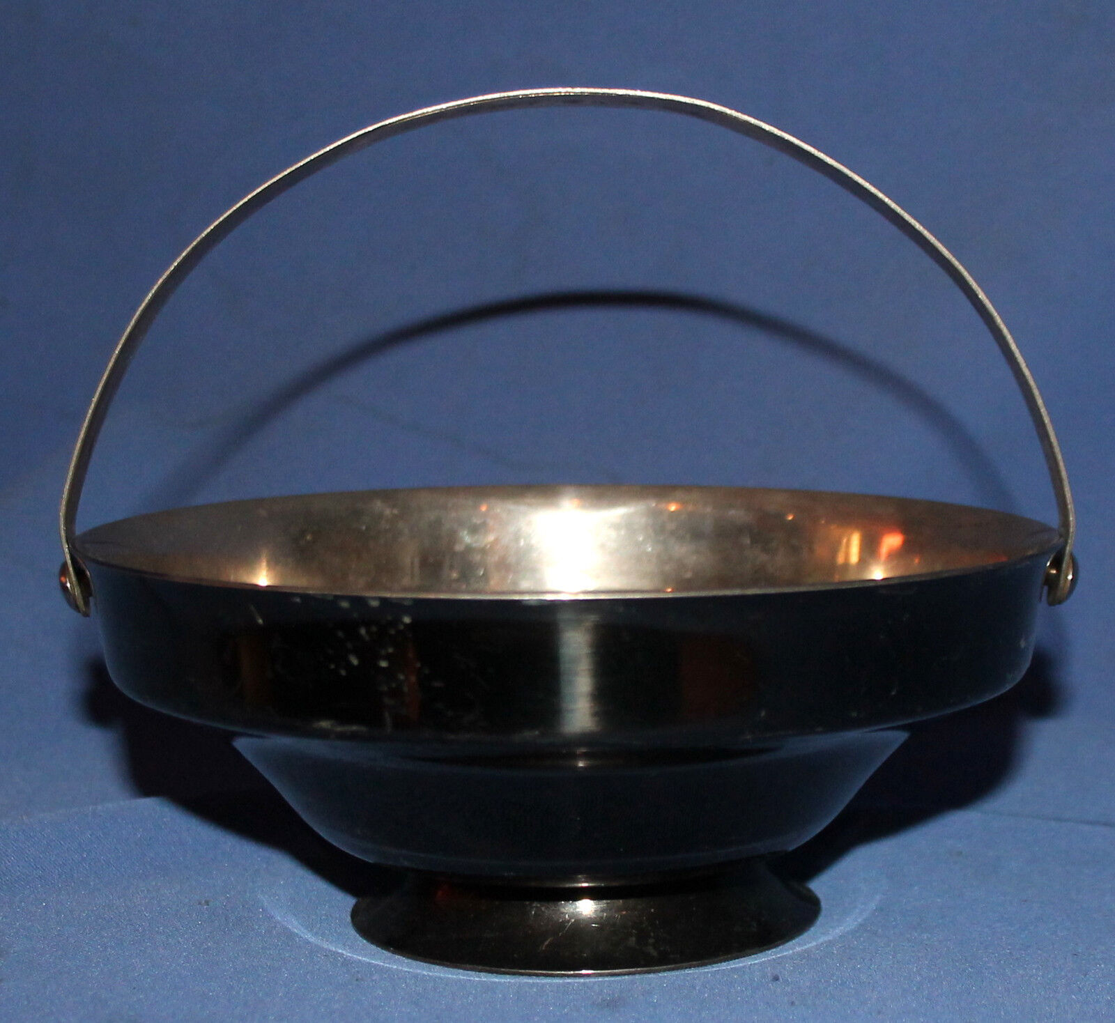 Vintage metal basket bowl