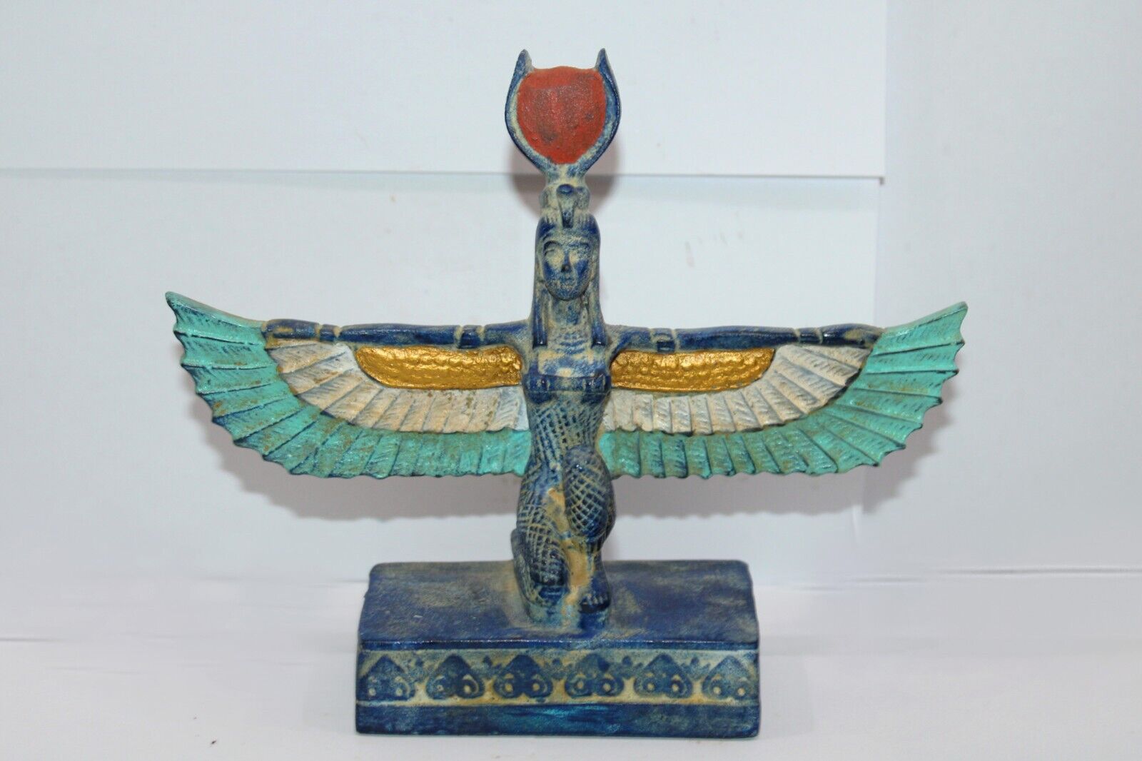 Antique Rare Ancient Egyptian Winged Isis Hathor Pharaonic Statue BC