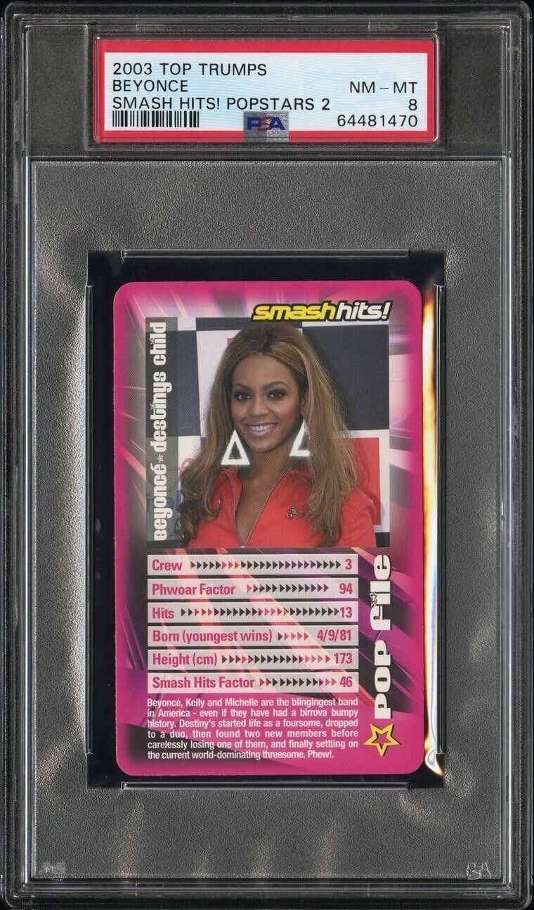 2003 Top Trumps Beyonce Smash Hits Popstars 2 PSA 8 Rookie RC