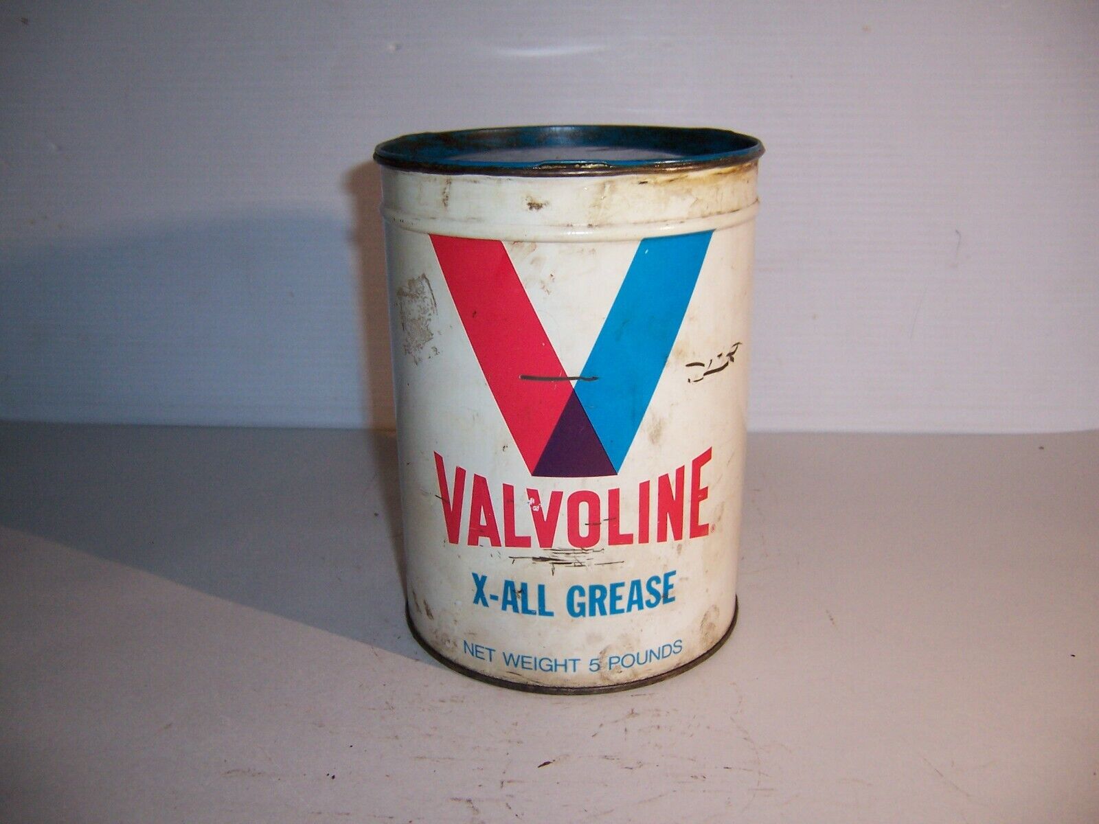 Vintage Valvoline No. 563 X-All Grease 5 lb Can Service Station Advertising 