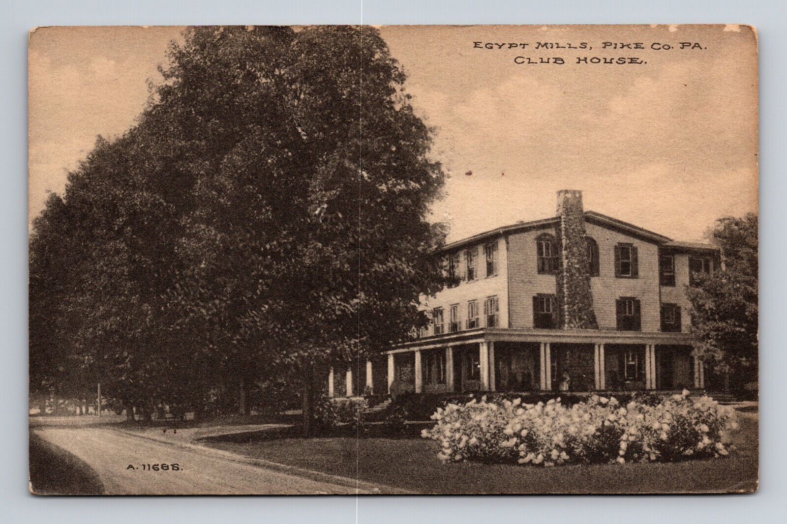 Egypt Mills Club House Pike Co PA Unposted Divided Back Postcard
