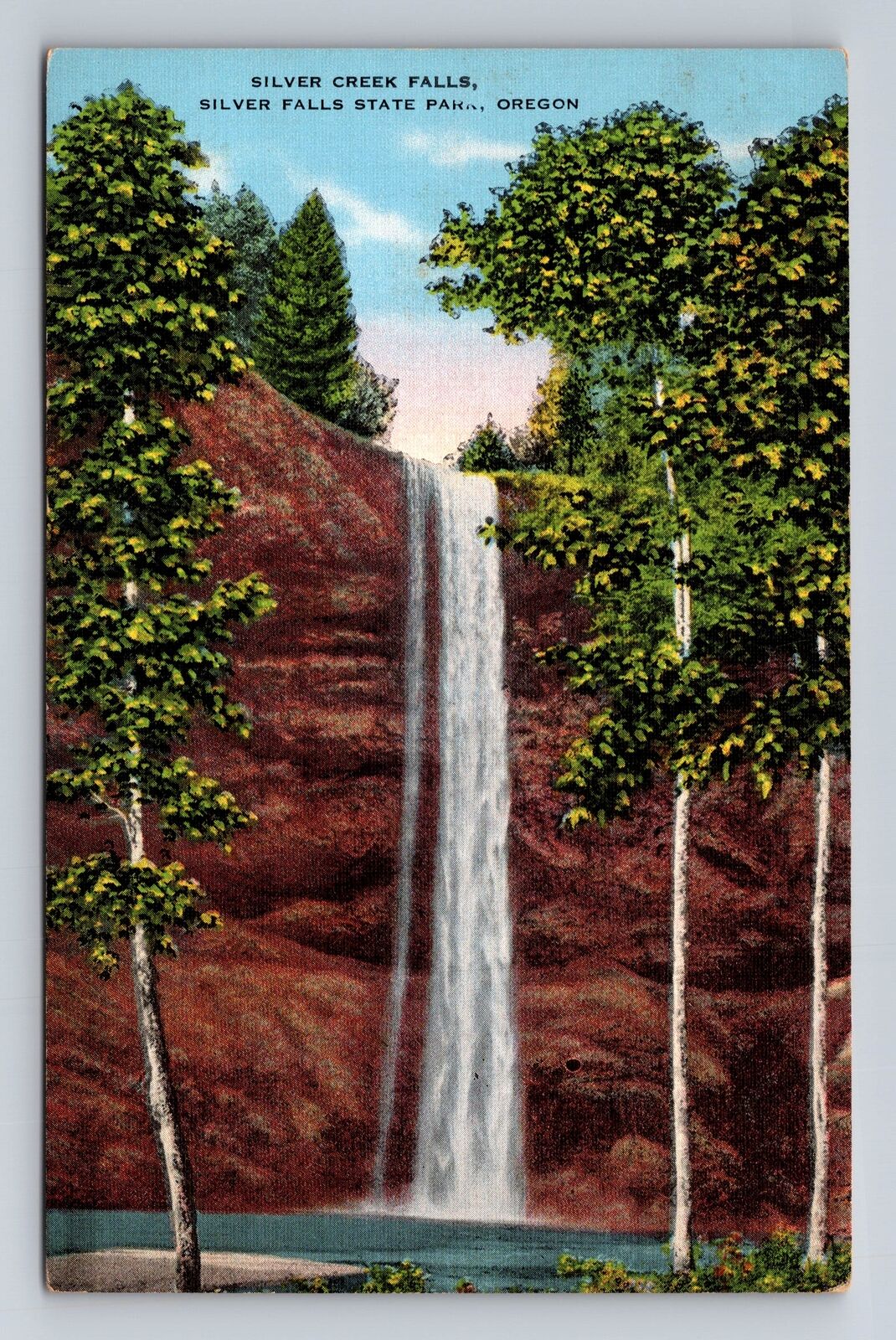 Silverton OR-Oregon, Silver Creek Falls, State Park, Antique Vintage Postcard
