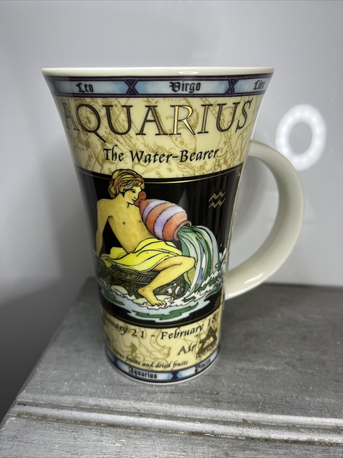 Aquarius Mug Dunoon Glencoe Zodiac Vintage Collectable.