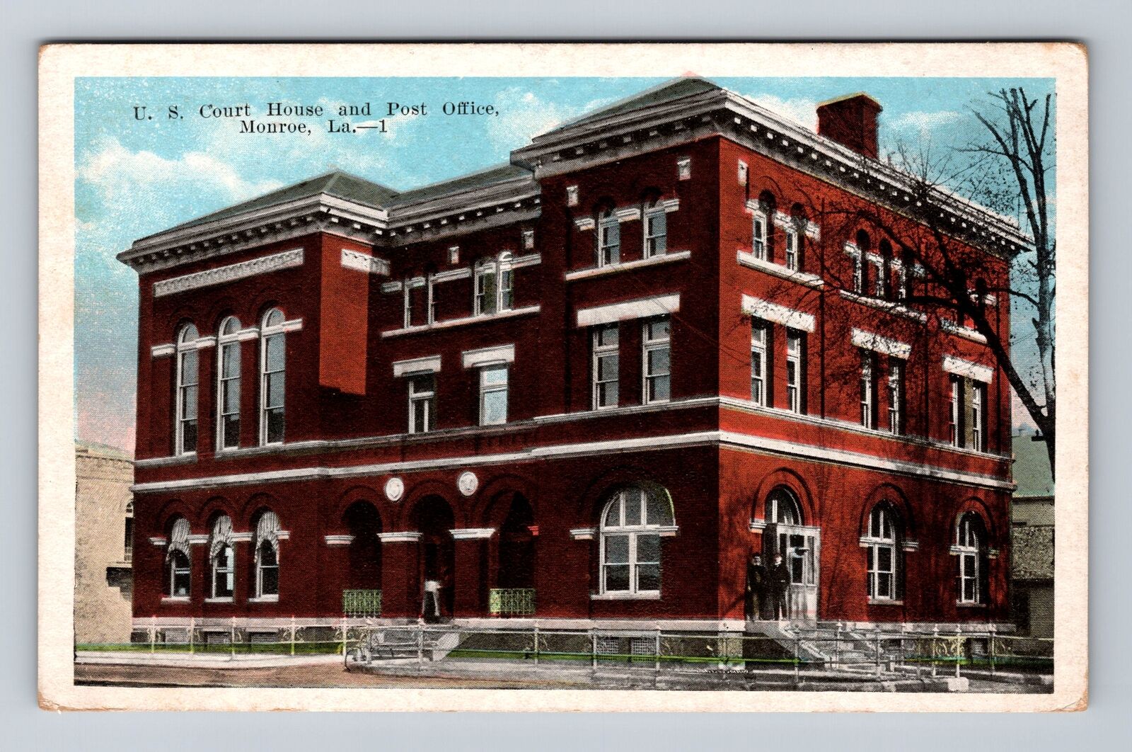 Monroe LA-Louisiana, U.S Court House, Post Office, Antique Vintage Postcard