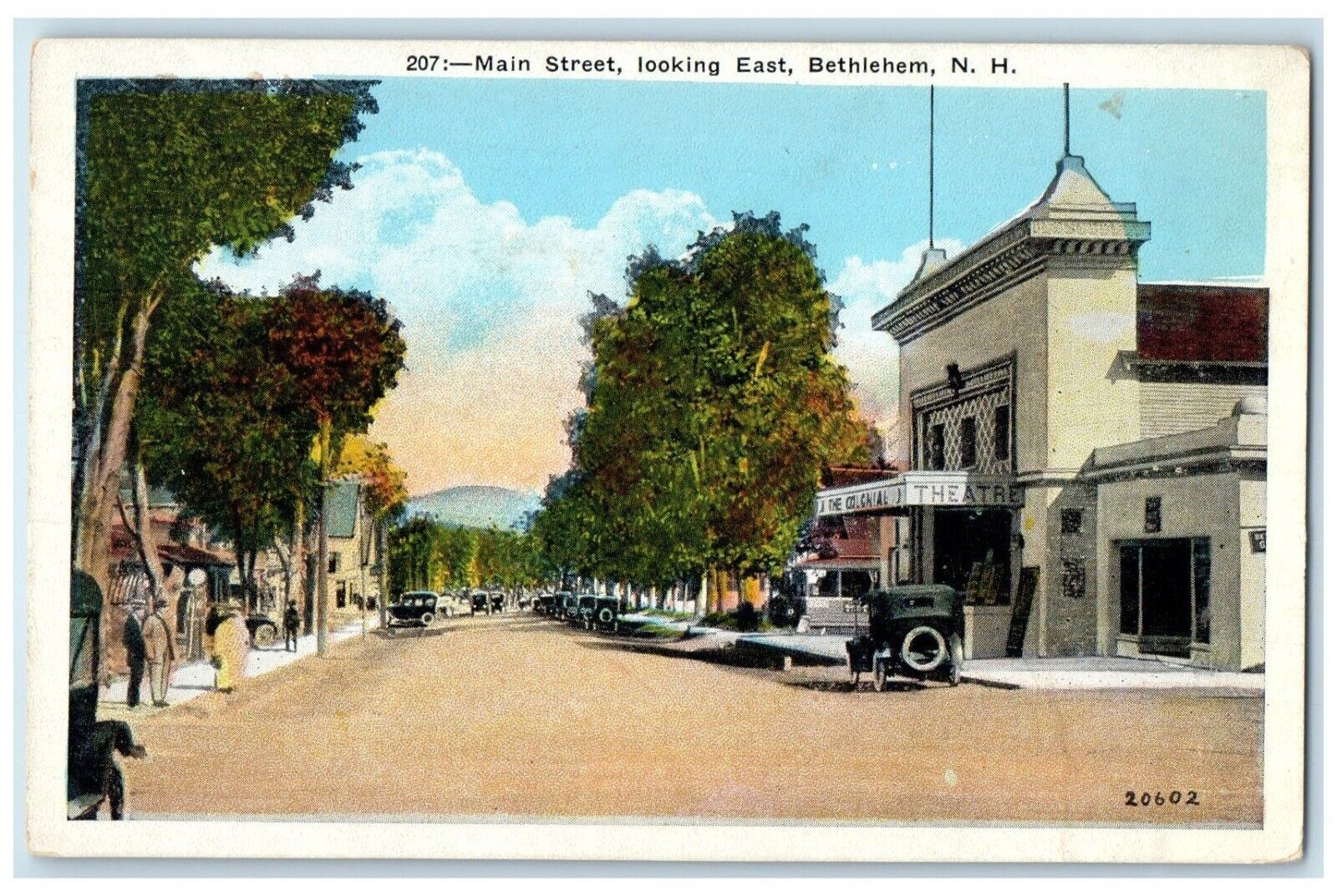 c1920 Main Street Looking East East Bethlehem New Hampshire NH Vintage Postcard