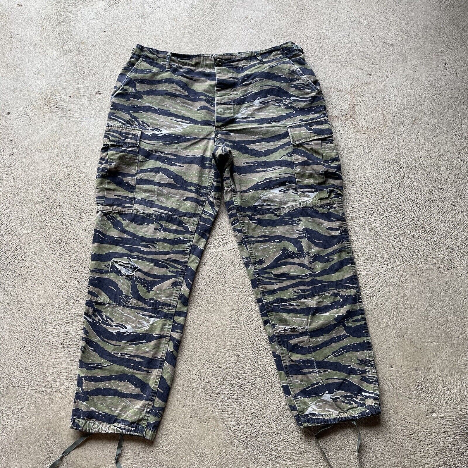 Military Pants Large Regular Tiger Stripe Camo Cargo Combat Trousers Army Baggy
