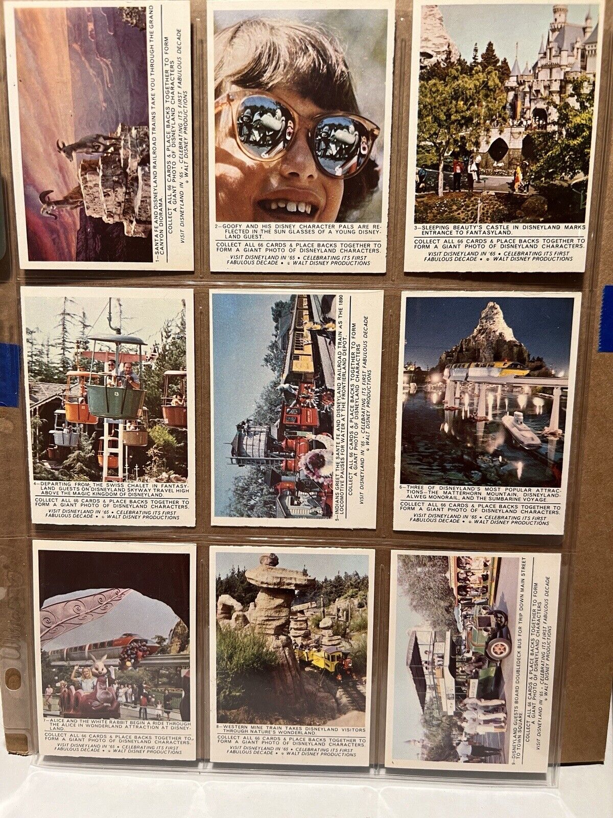 Disneyland, Donruss 1965 Puzzle Back 66 Card set