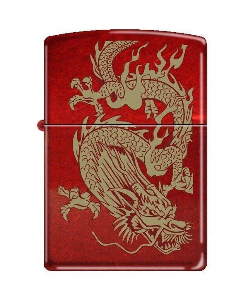 Zippo 99709 Painted Dragon Candy Apple Red Lighter