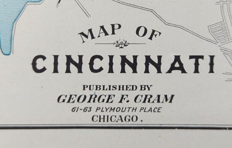 Vintage 1902 CINCINNATI OHIO Map 14
