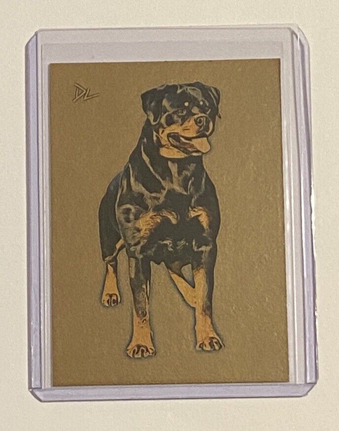 Rottweiler Gold Plated Artist Signed “Man’s Best Friend” Trading Card 1/1