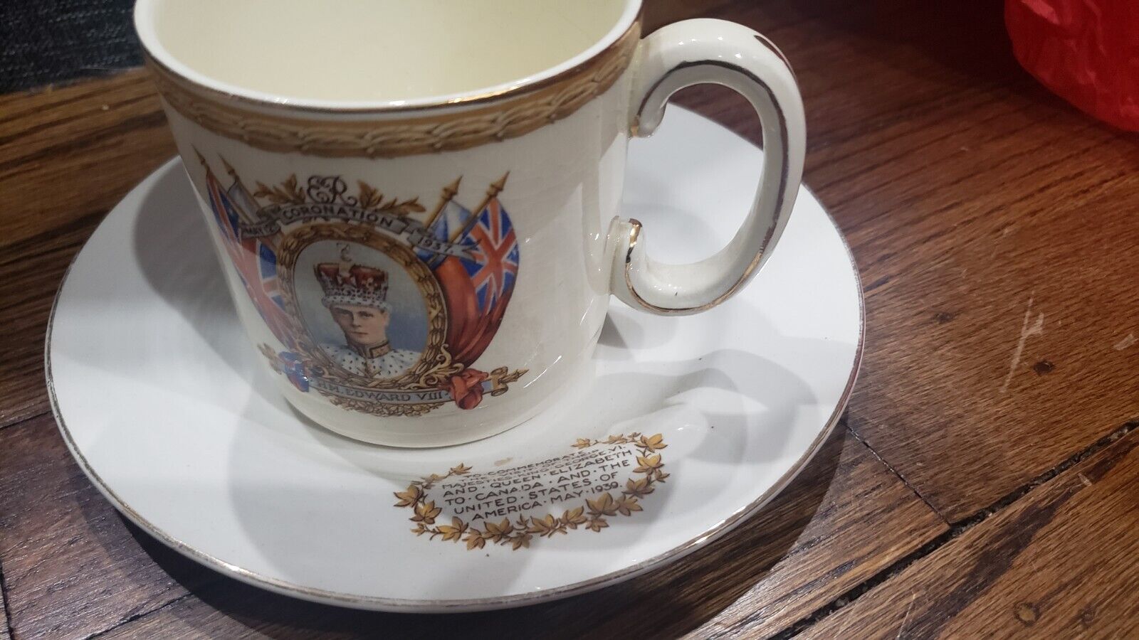1937 King Edward VIII Coronation Cup & King George/Queen Mother Saucer