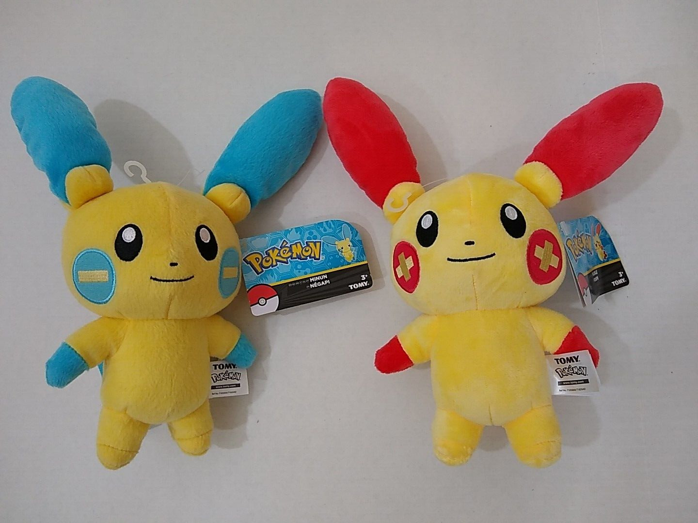 Pokemon Plusle & Minum Plush Stuffed Toy 11”  Tomy 2015 NEW NWT Set