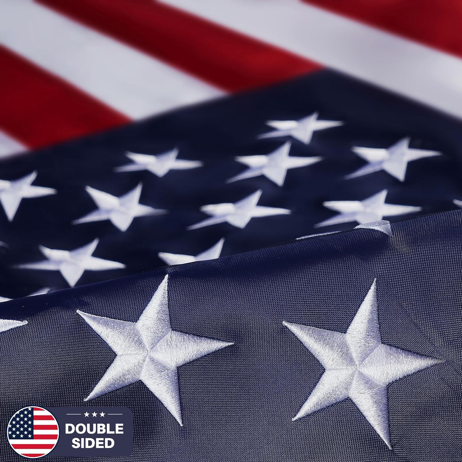 3X5 American Flag Double Side Heavy Duty Outdoor Durable Nylon Embroidered Stars