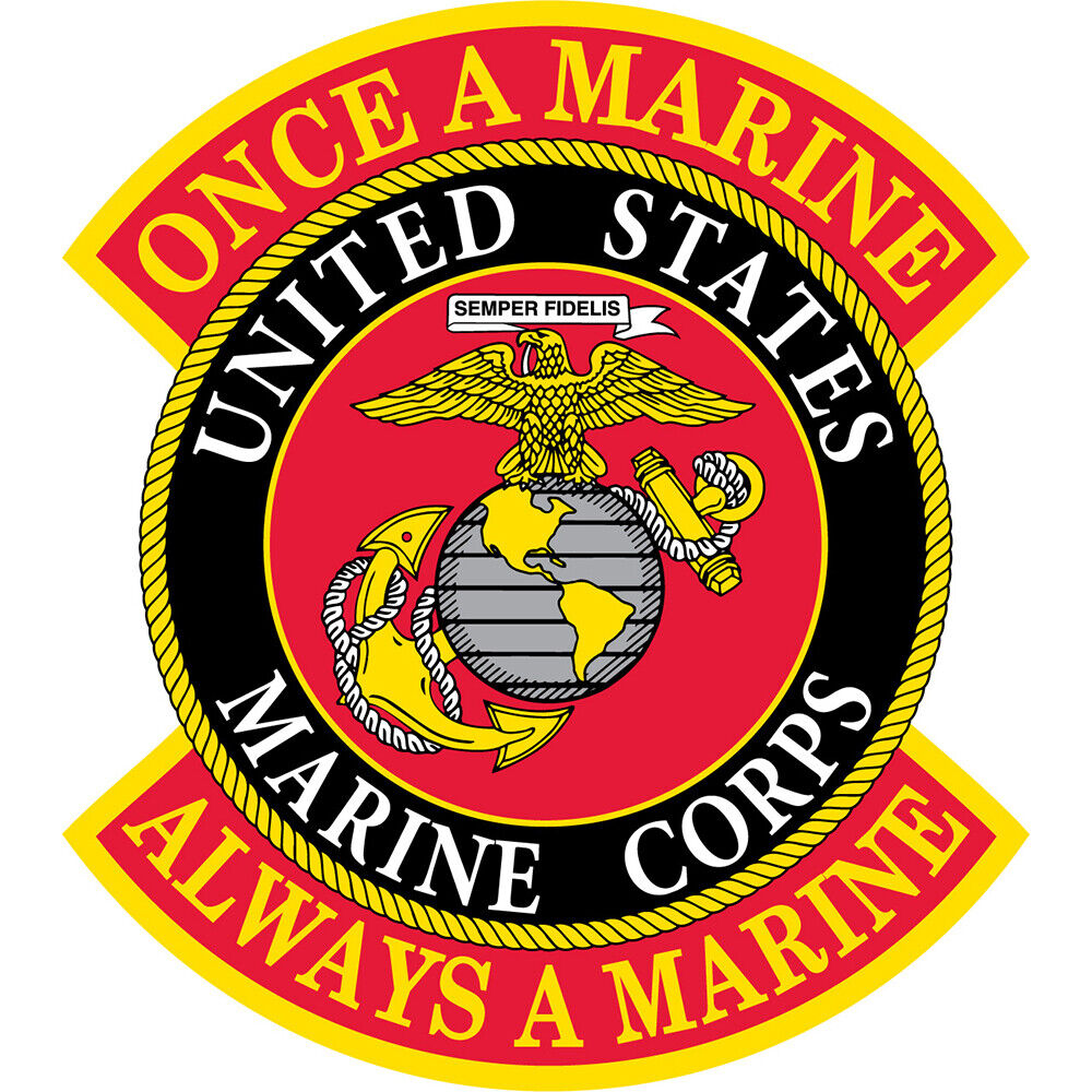 MARINE CORPS LOGO ONCE A MARINE ALWAYS A MARINE Embroidered ShoulderPatch (0067)