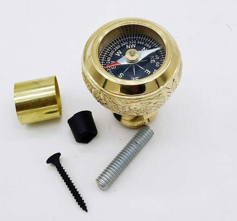 Solid Brass Compass Designer Handle only for Cane Walking Stick Handmade Gift