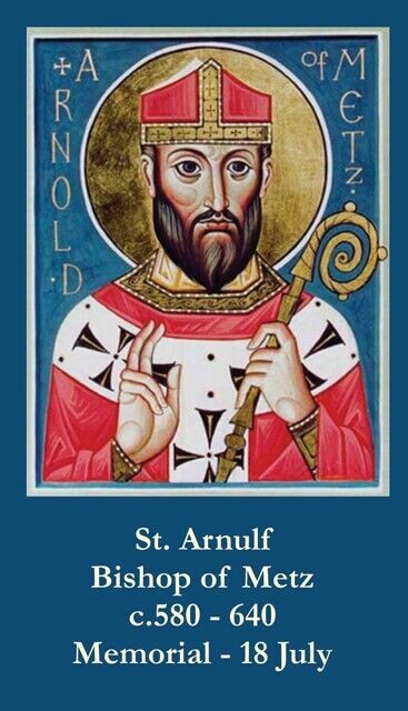 St. Arnold Also Known as St. Arnulf LAMINATED Prayer Card 5-Pack