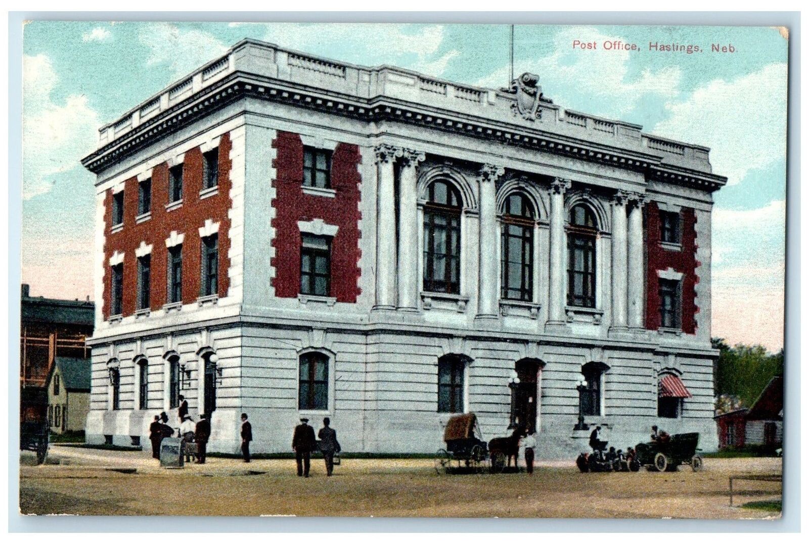 1917 United States Post Office And Court House Hastings Nebraska NE Postcard