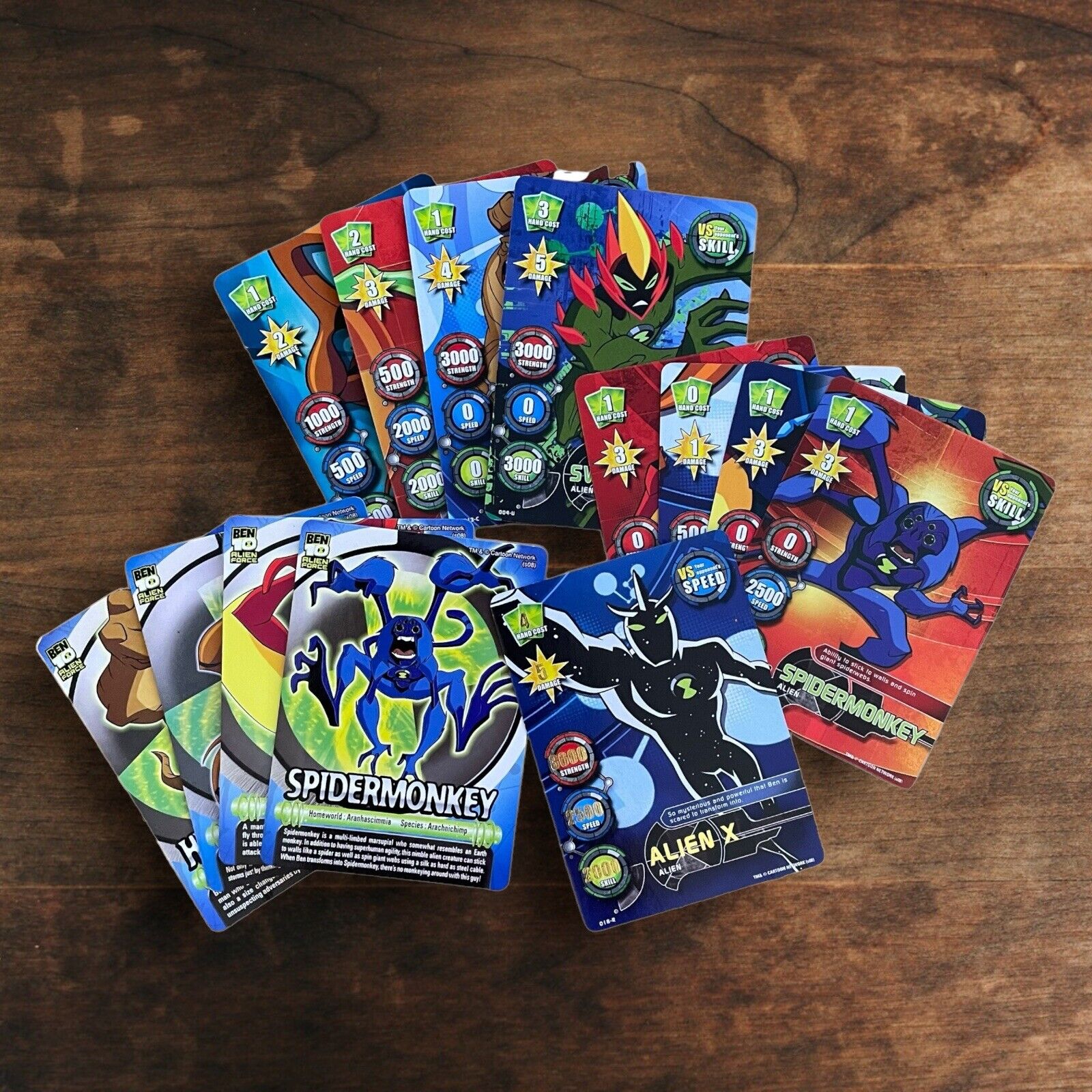 Ben 10 Alien Force Trading Card Game TCG Lot of 13 Cards Alien X 018 Rare