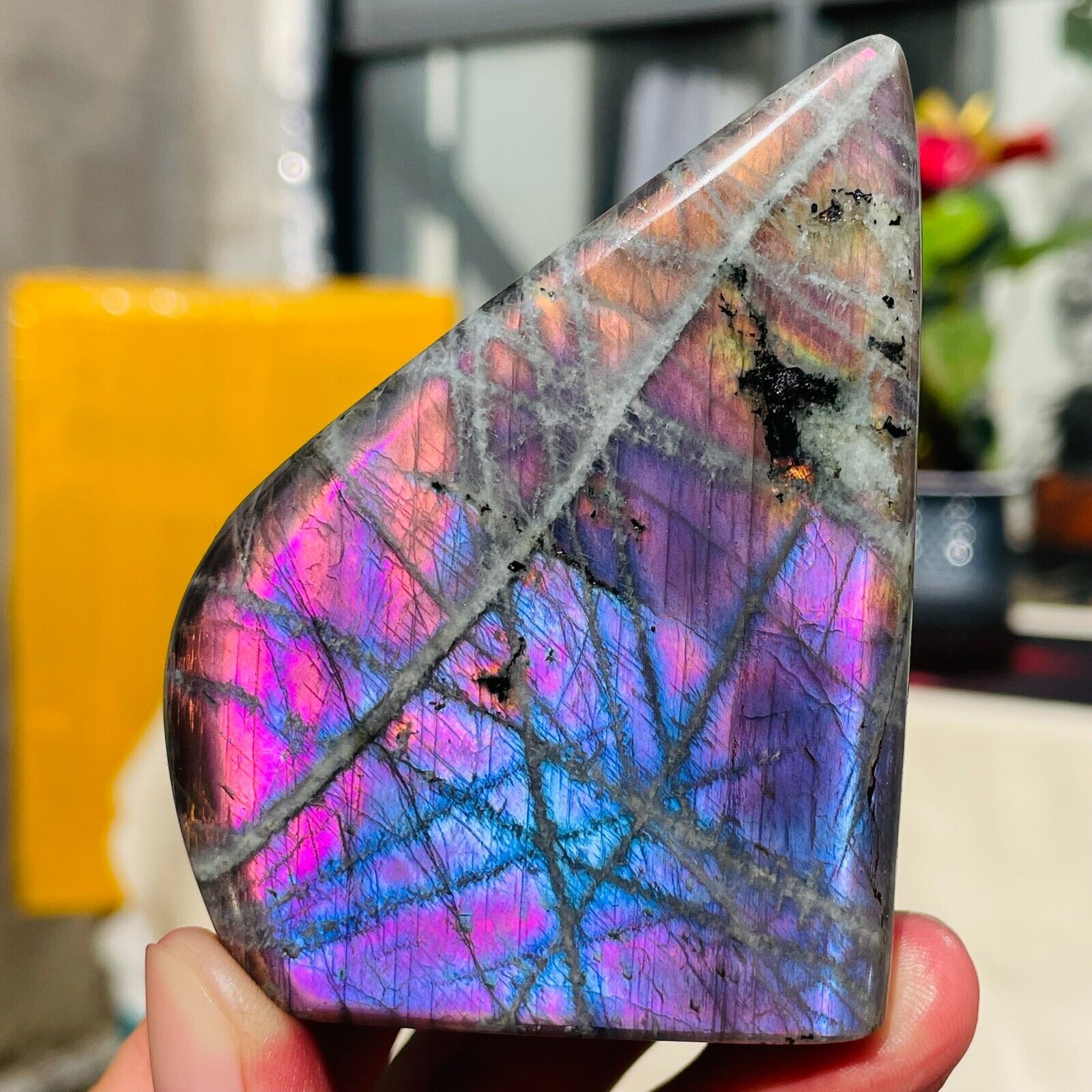 224g Rare Amazing Natural Purple Labradorite Quartz Crystal Specimen Healing