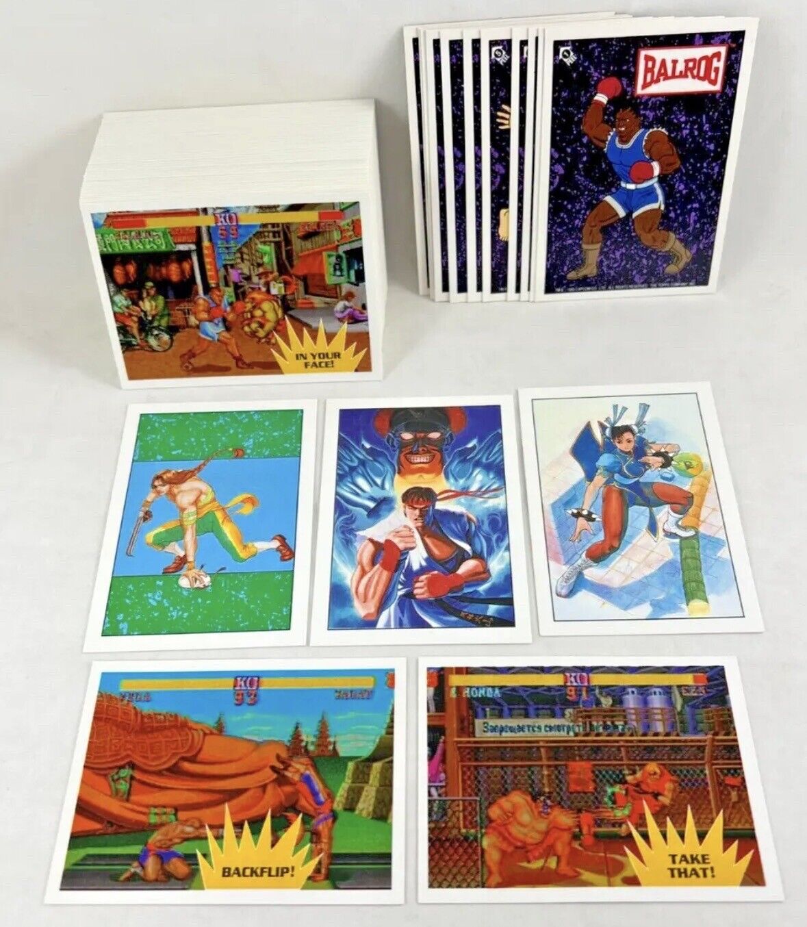 STREET FIGHTER II (CAPCOM Topps 1993) Complete 88 Card Set with all 11 Stickers