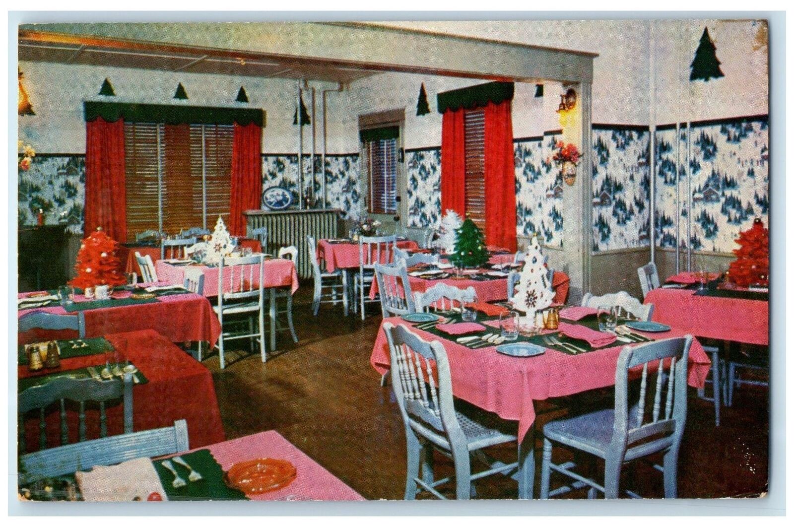 c1960's Dining Room For Glenwood Inn Interior Lake Placid New York NY Postcard