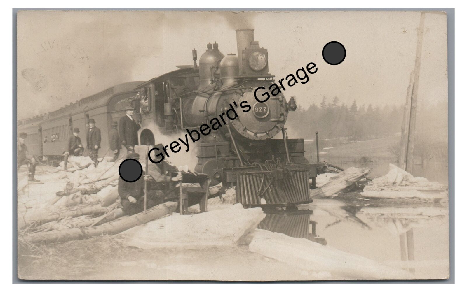 RPPC Railroad Train Crawford County MEADVILLE COCHRANTON PA Real Photo Postcard