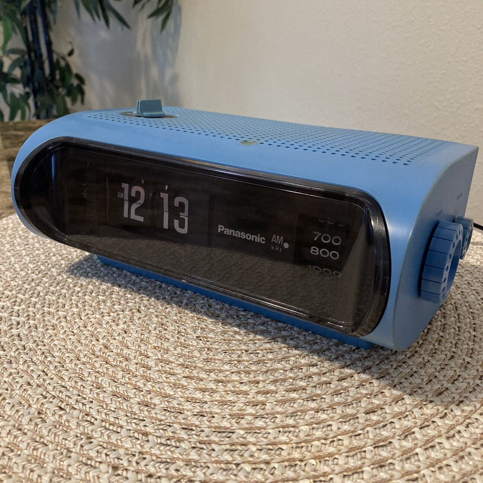 Vintage Panasonic Flip Clock Radio RC-1103 AM Alarm Working Blue Refurbished