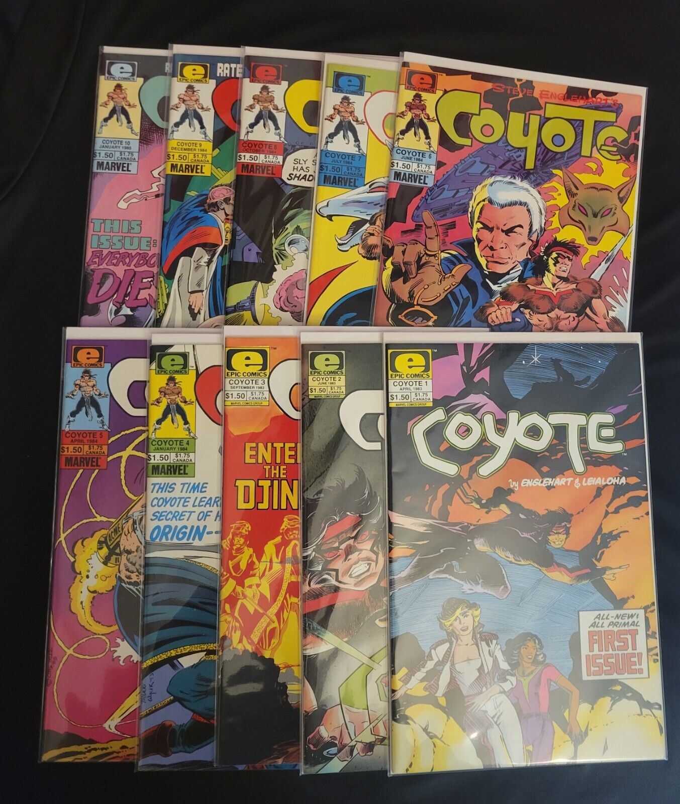 Coyote #1-10, Lot of 10 Books, Epic - 1983