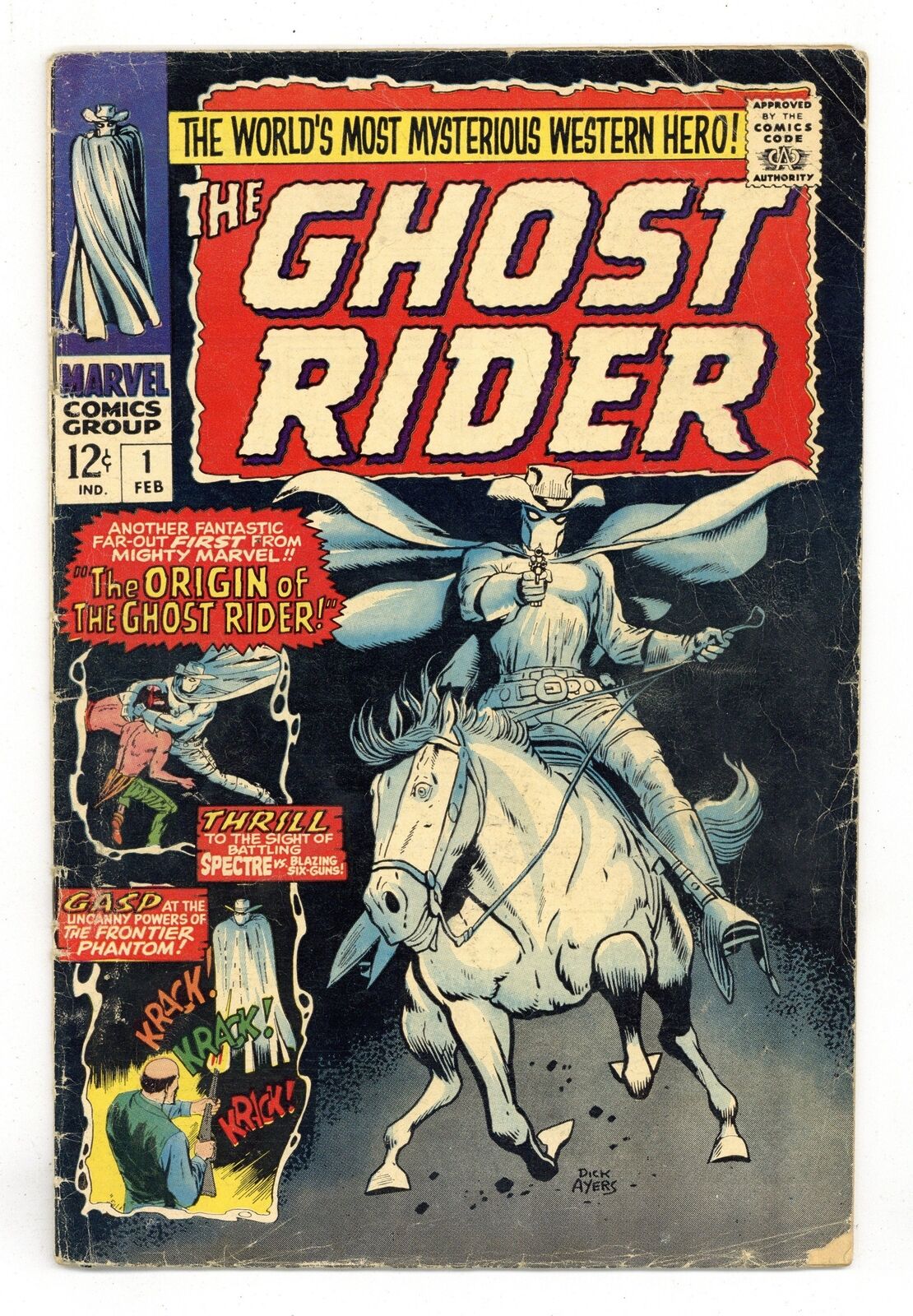 Ghost Rider #1 GD+ 2.5 1967 1st app. and origin Ghost Rider Carter Slade