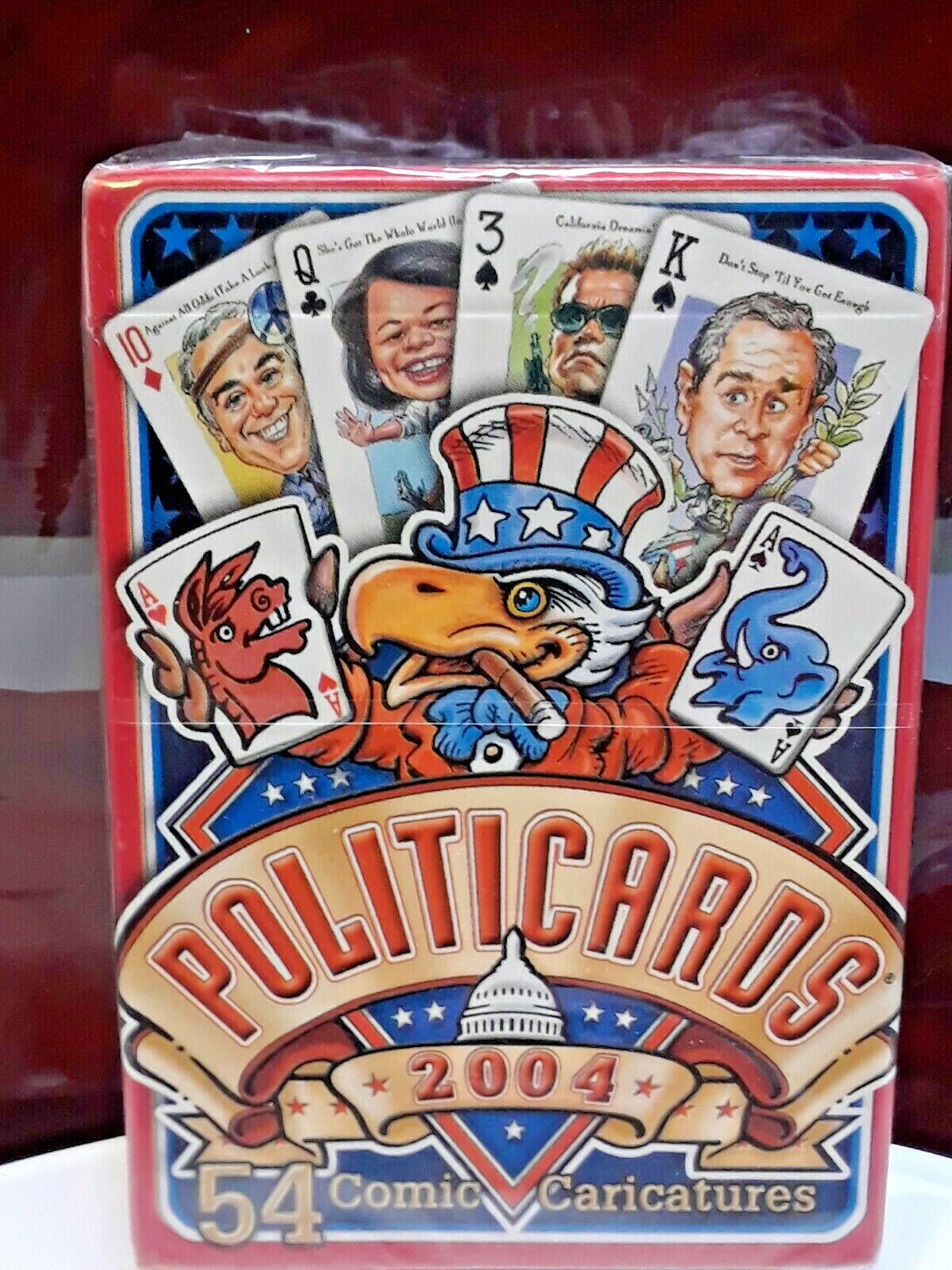 Politicards Political Cards 2004 Sealed Playing Card Deck 54 Comic Caricature Ca