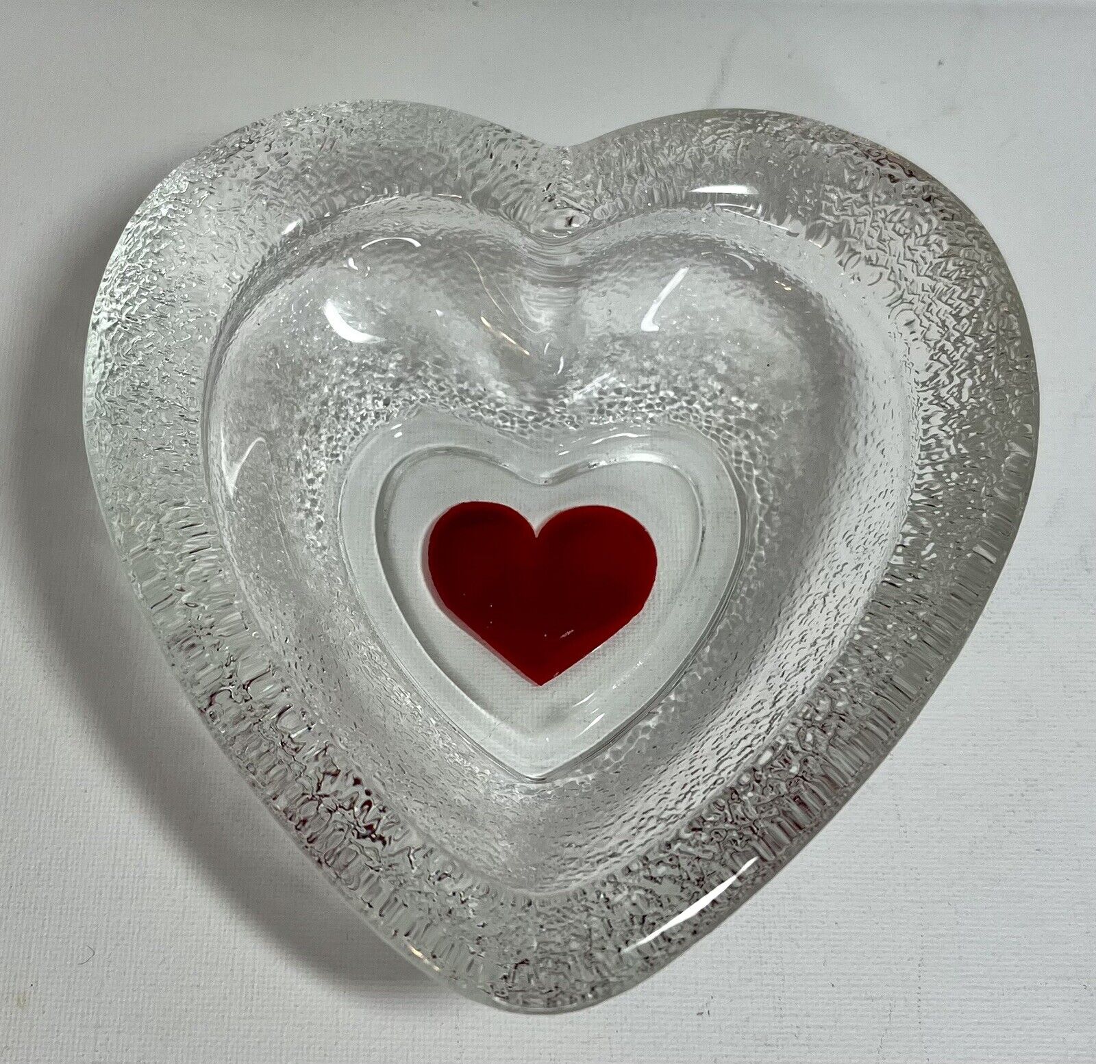 Brighton Glass Trinket Holder With Red Heart In Original Box Keeper Of My Heart