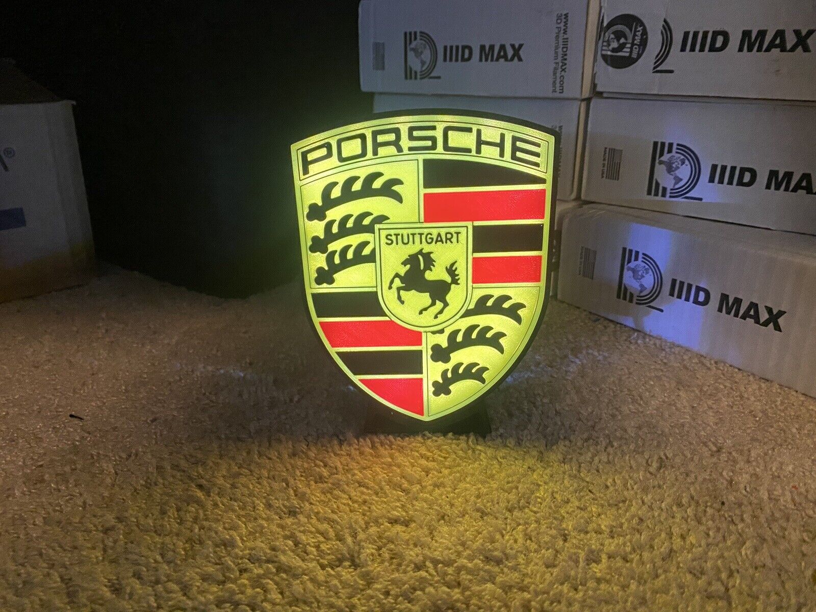 Porsche Sports Car Motor  6” Light Up Sign