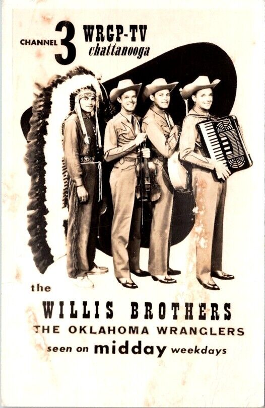 RPPC Postcard Willis Brothers Channel 3 WRGP TV Chattanooga TennesseeTN 1300