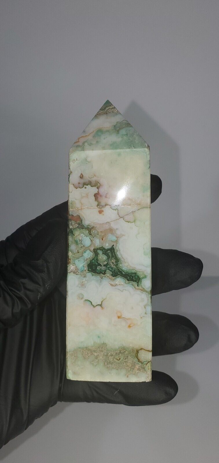 Green Banded Agate Tower 190g #58x