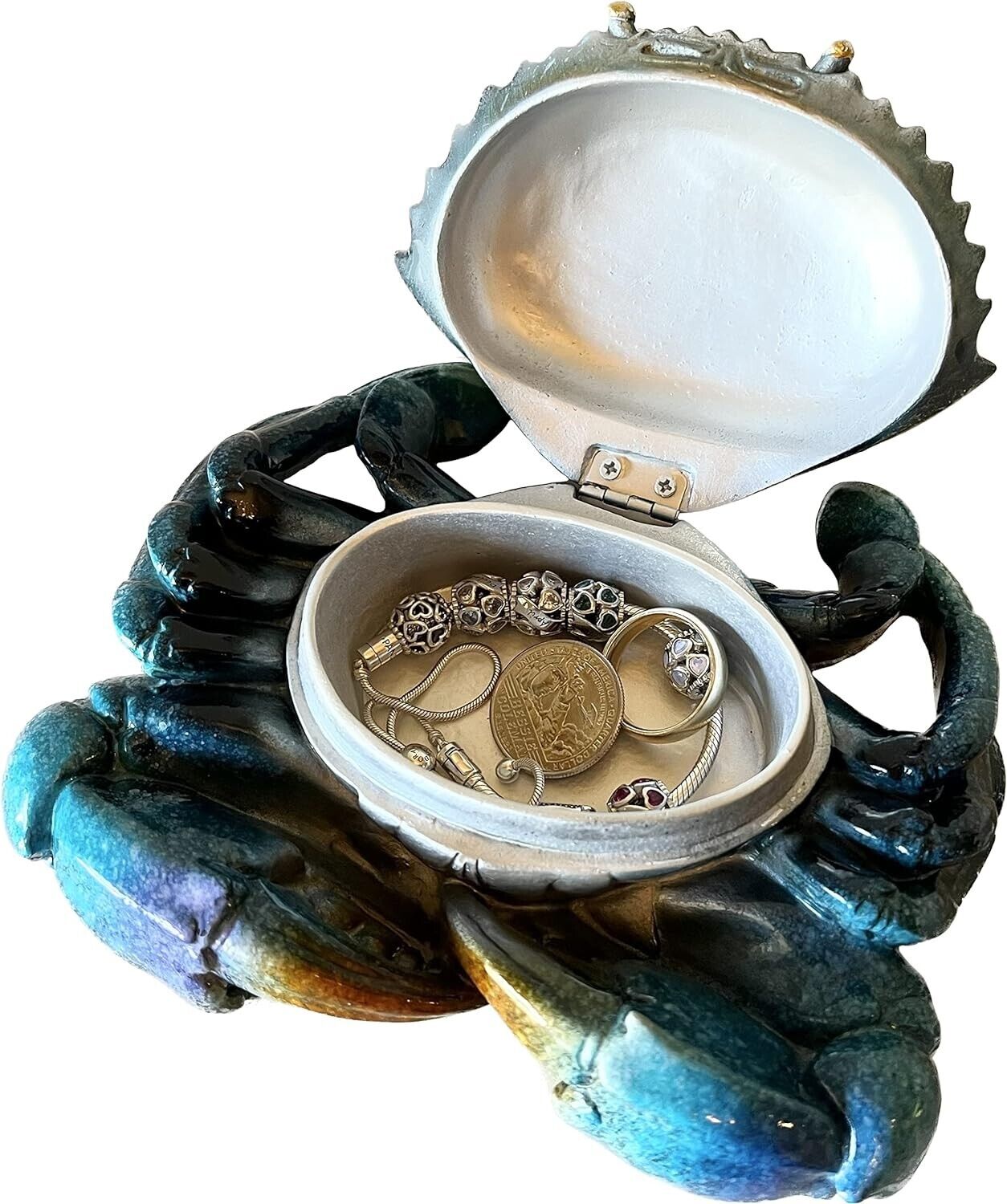 Chesapeake Bay Ceramic Crab Jewelry Holder Vanity Zodiac Collectable Decor Gift