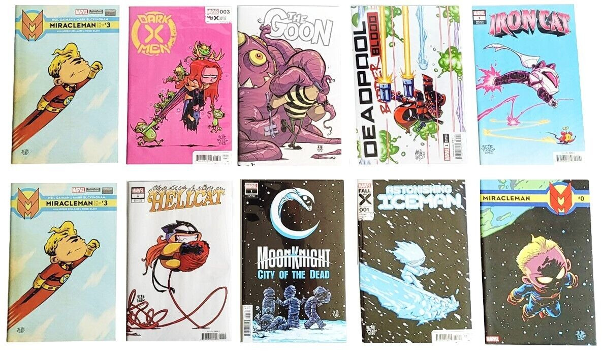Skottie Young 10 Comic lot High Grade Deadpool Moon Knight The Goon, #1's & More